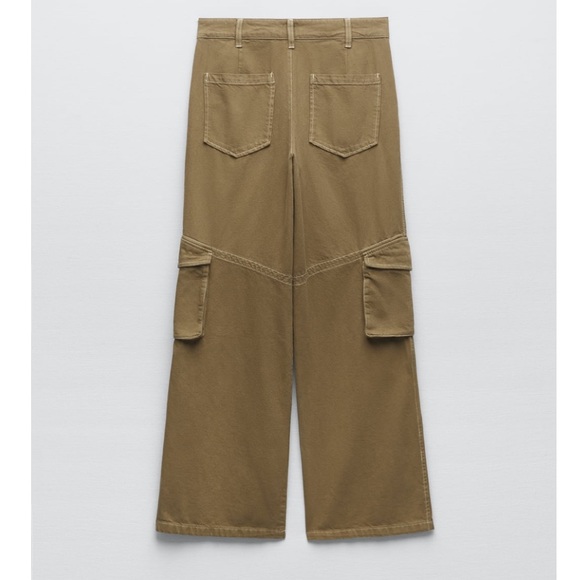 NWT Zara high waisted wide leg cargo pants - Picture 7 of 7